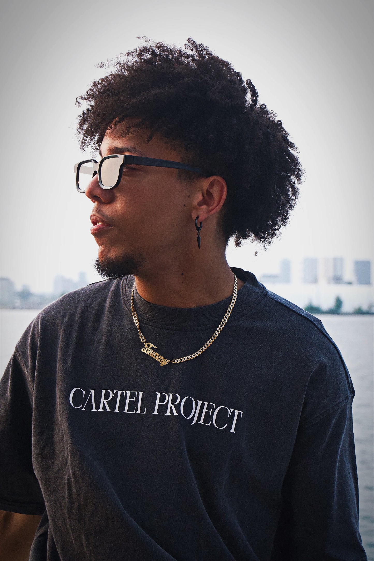 Black Acid Wash DC Tee