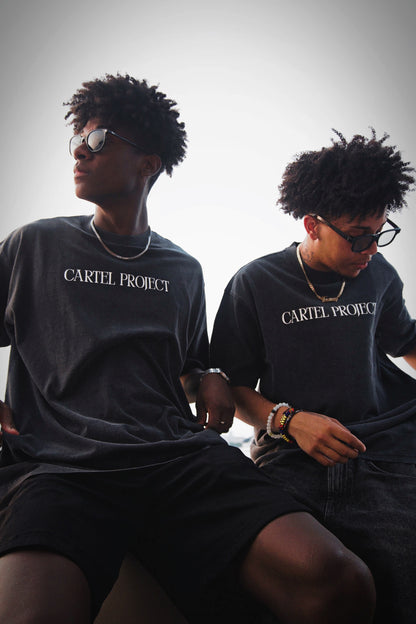 Black Acid Wash DC Tee